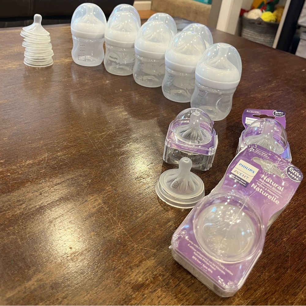 Avent Philips bottles and extra nipples
